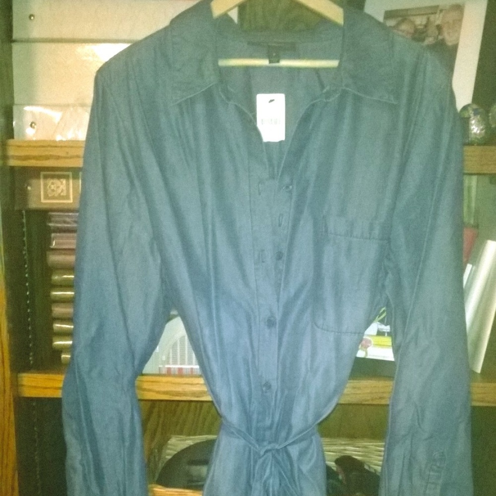 NWT Denim/ Jean/ Chambray Belted Shirt Dress 18